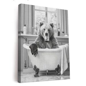 Bear in Bathtub Wall Art